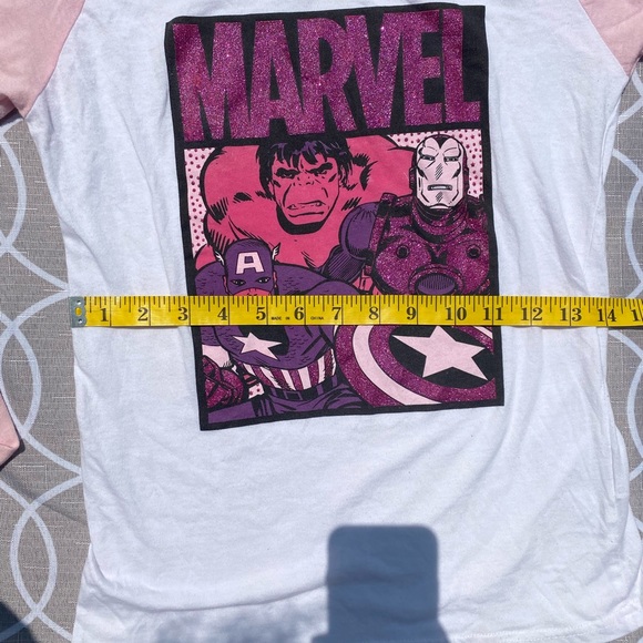 Purple and pink marvel glitter long sleeve tee - Picture 5 of 8